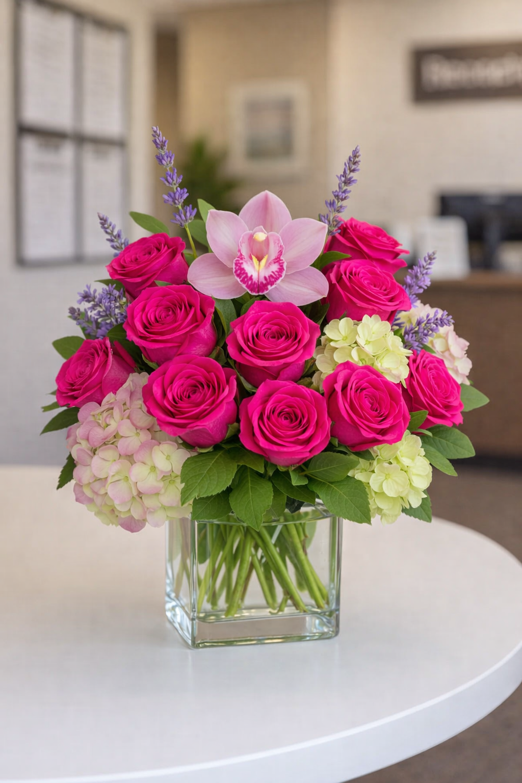 Floral Elegance in Waiting Room - Premium presentation