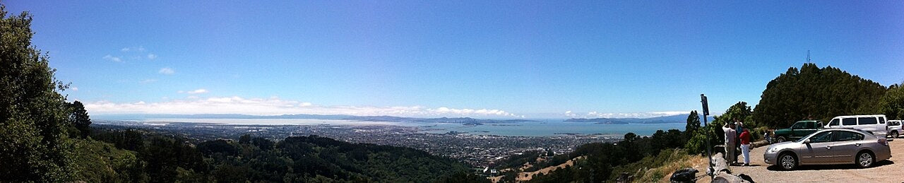 Panoramic view of the Bay from Grizzly Peak in the Berkeley Hills
