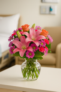 Cheerful Garden Blooms in Classic Vase — Deluxe and Premium