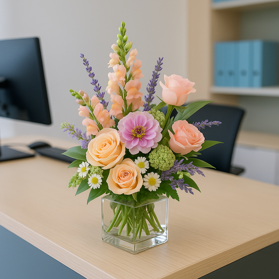 Pastel Whispers — Modern Designer Arrangement (Compact) — Standard