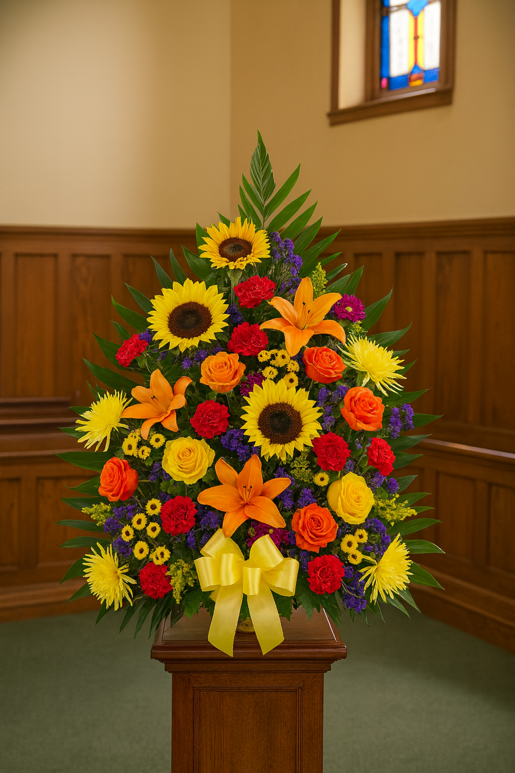 Harvest Altar One-Sided Floor Basket — Exquisite selection — BF-0144