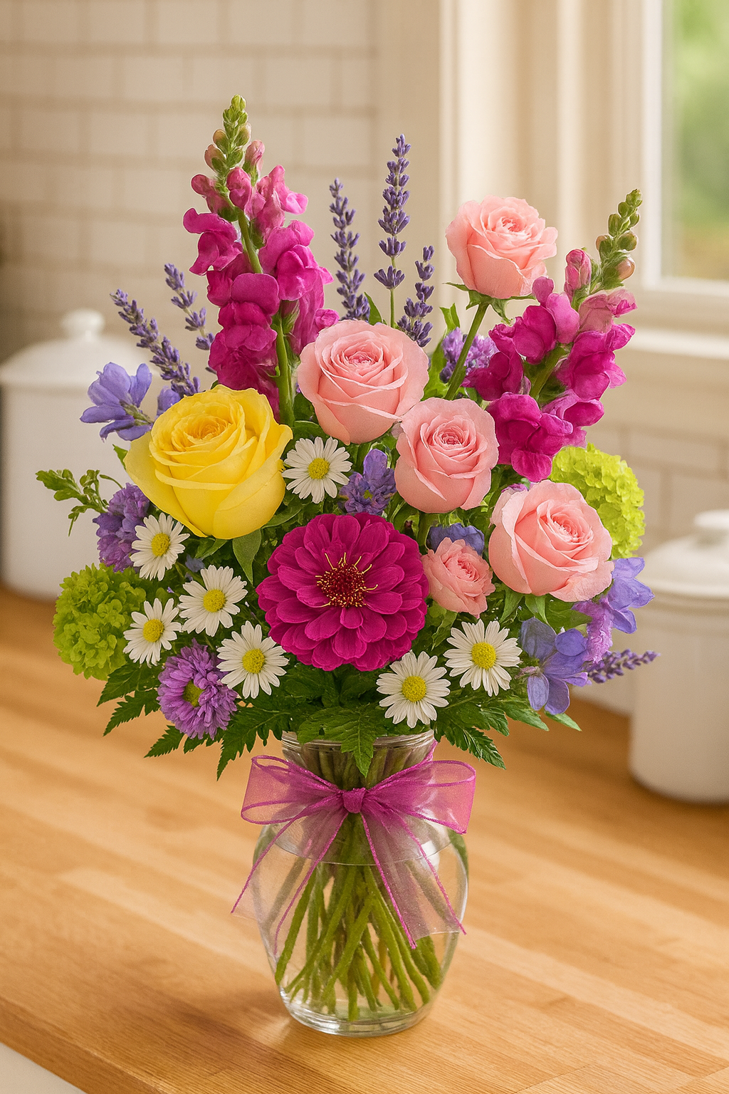 Cheerful Garden Mix in a Design Container — Standard selection — BF-0194