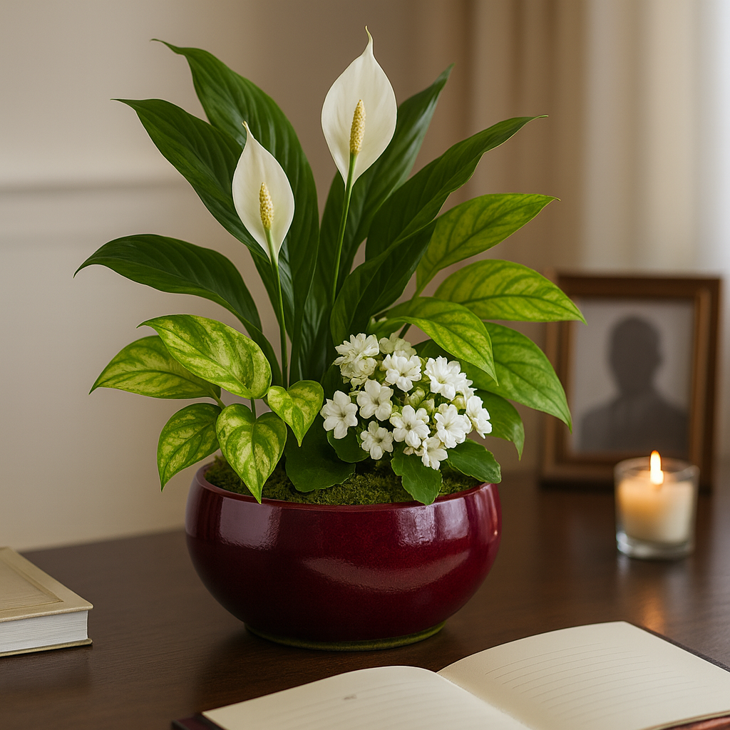 Serene Designer Garden with Soft Accent Blooms — Exquisite selection — BF-0171