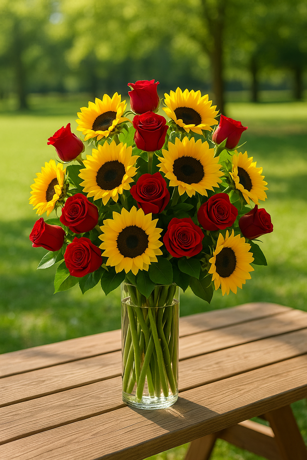 Sunflower & Rose Celebration Vase — Exquisite selection — BF-0182