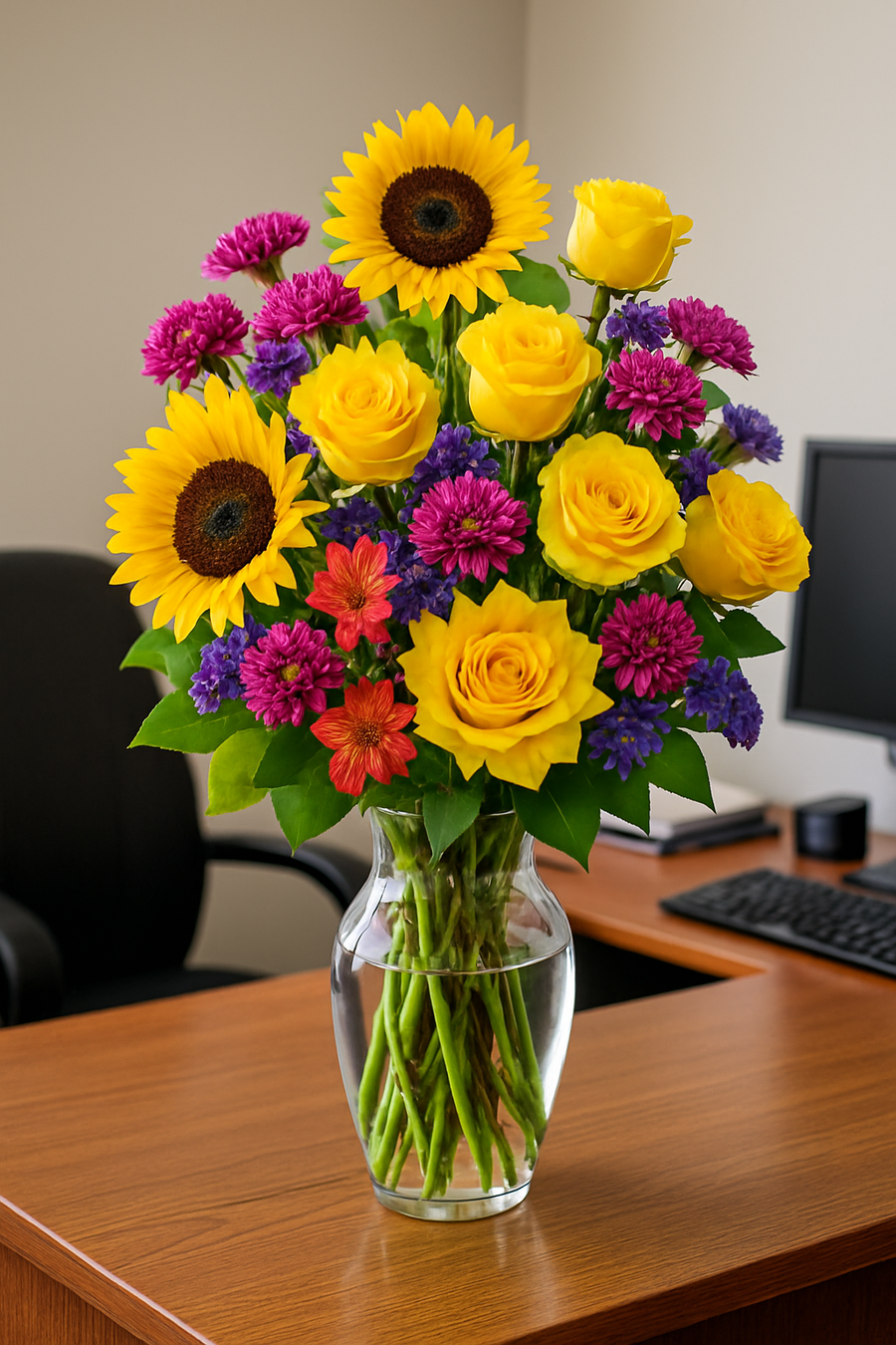 Sunny Smiles Mixed Bouquet — Premium