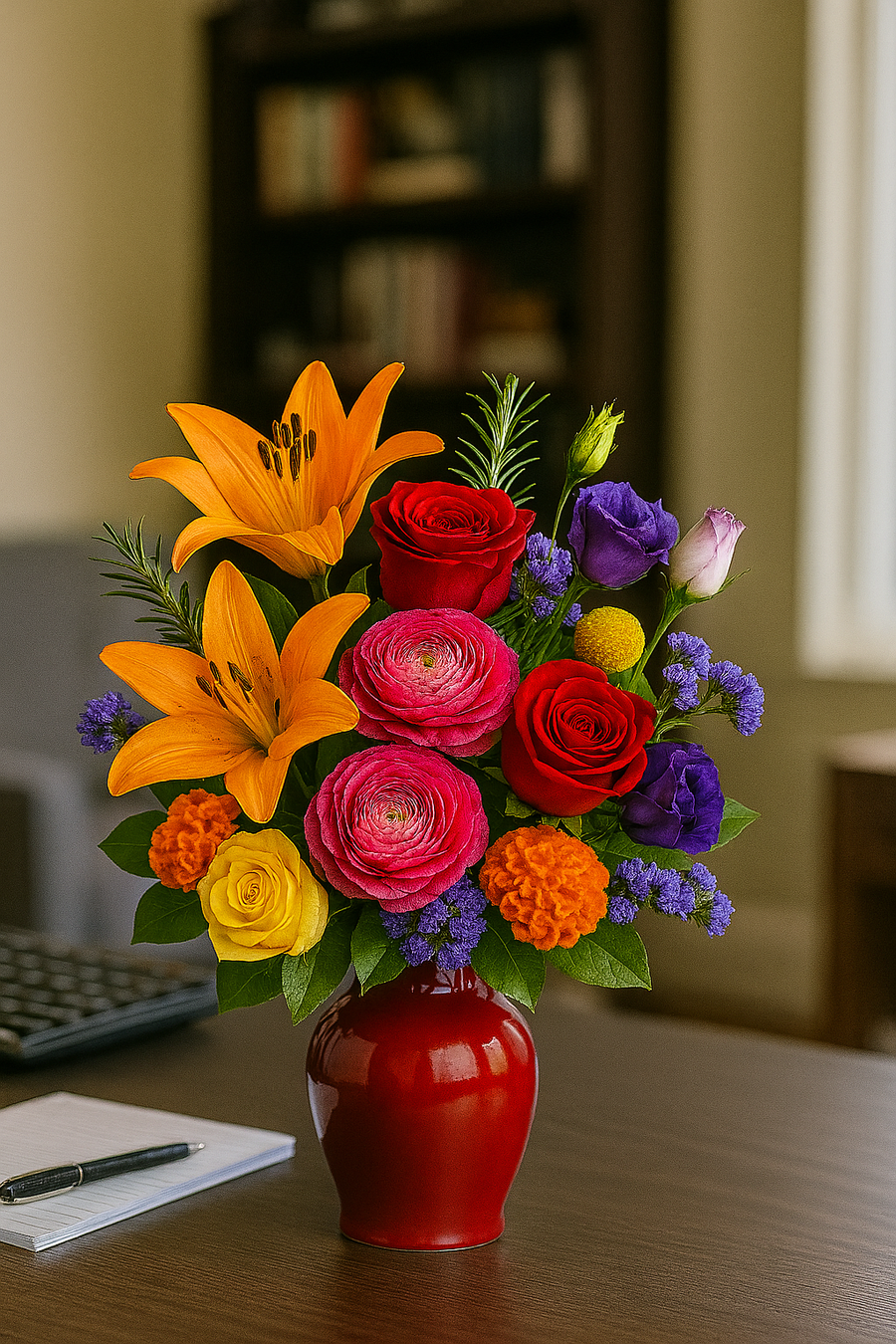 Cheerful Mixed Vase Arrangement — Deluxe
