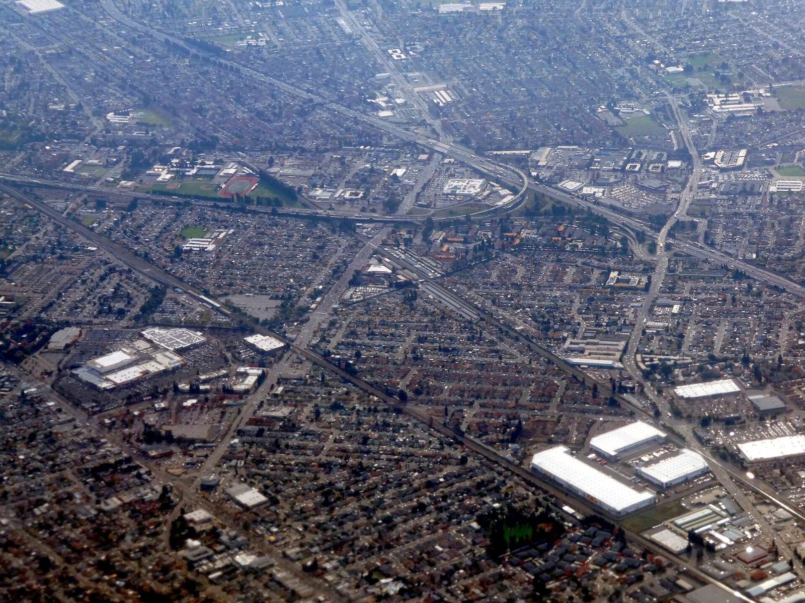 Aerial view of the neighborhoods of Ashland and San Lorenzo