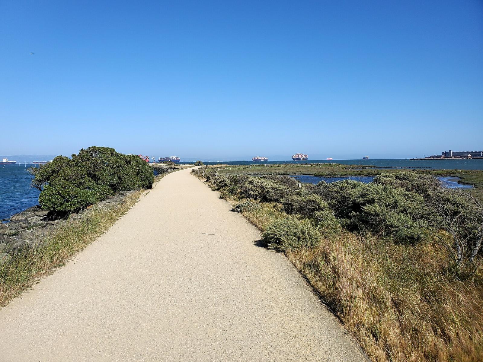 The main path at Heron’s Head Park along the bay in Bayview-Hunters Point