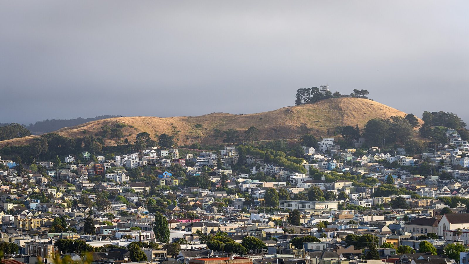 Bernal Hill and surrounding homes seen from Potrero Hill