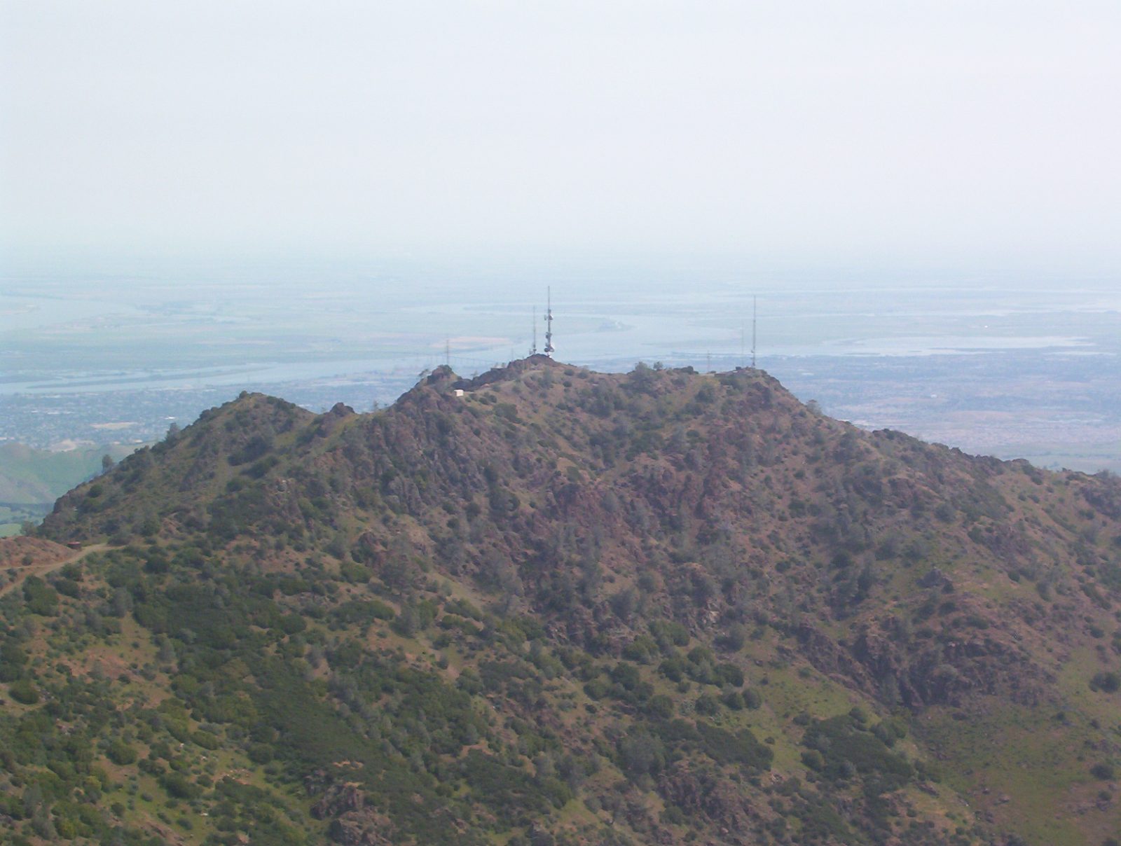 Mount Diablo’s North Peak with Antioch and Brentwood in the distance