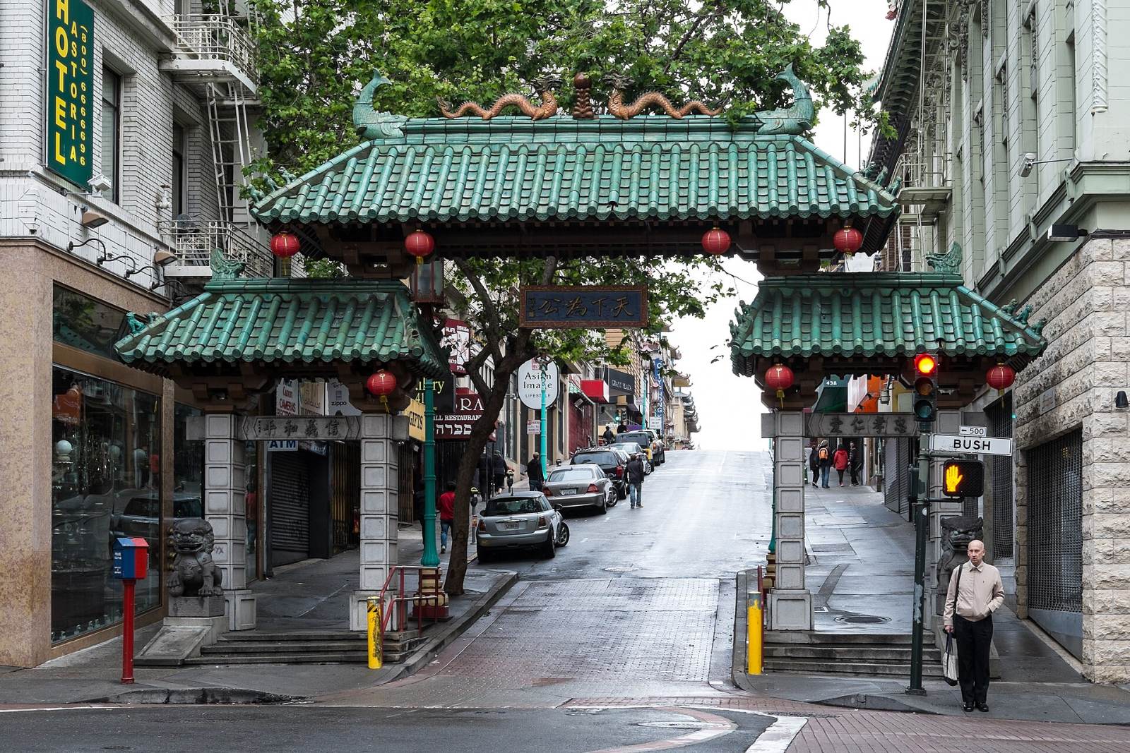 The Dragon Gate at Grant Avenue and Bush Street in San Francisco