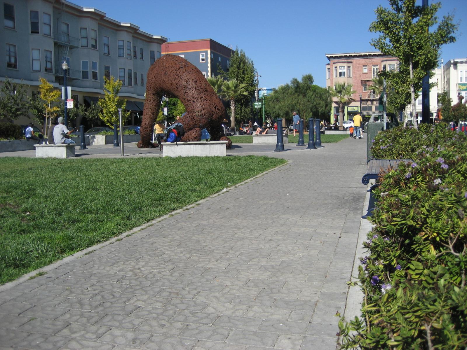 A large sculpture on Patricia’s Green in Hayes Valley