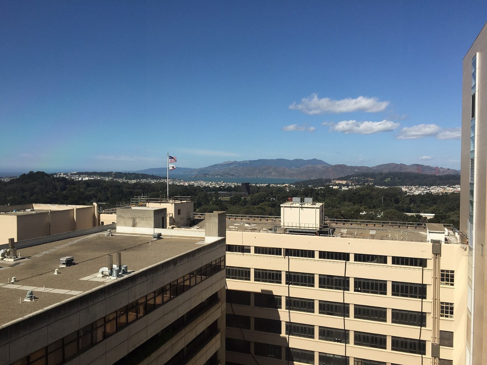 View over the UCSF Parnassus campus and the Inner Sunset in San Francisco
