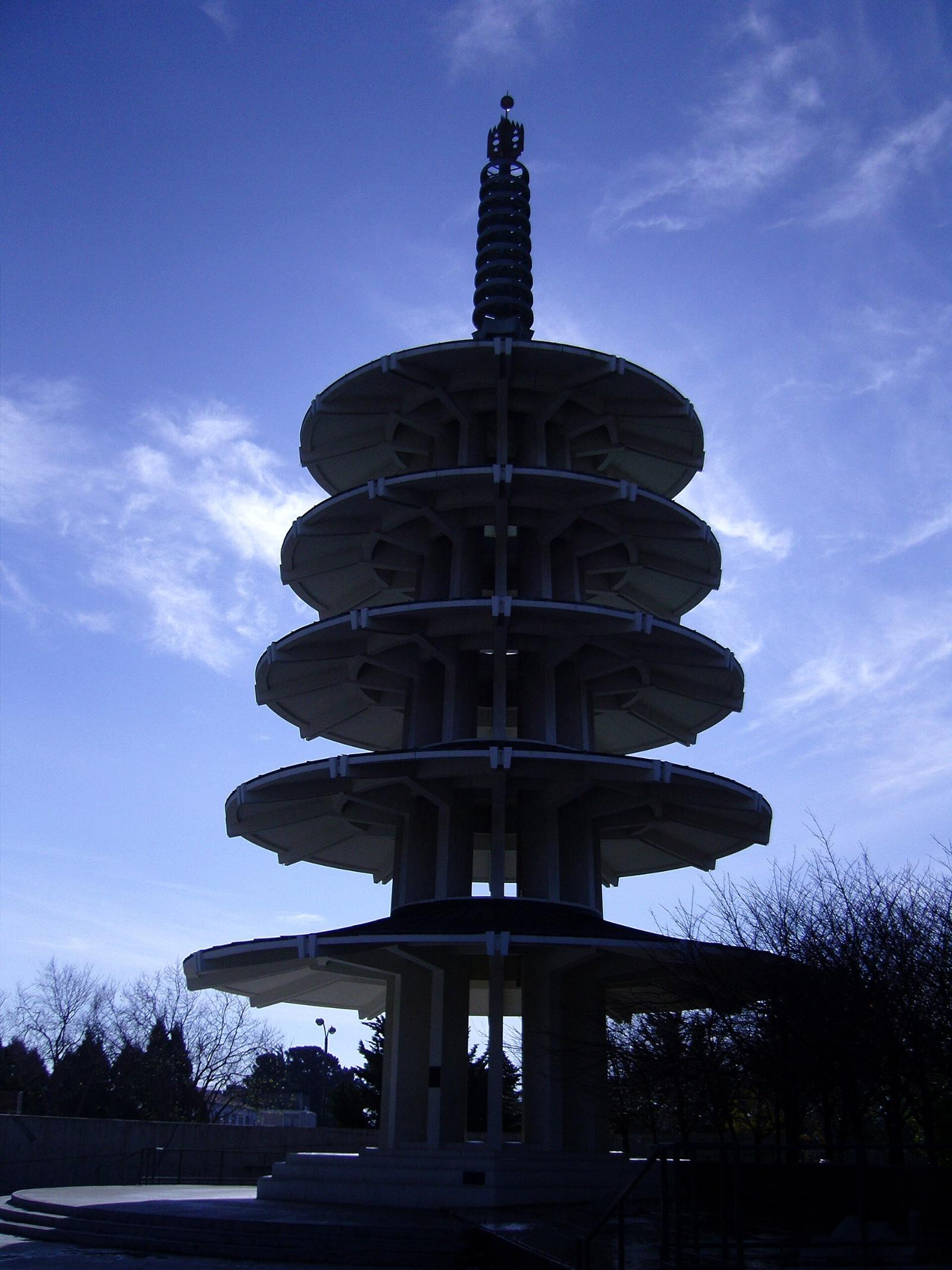 The five-tiered Peace Pagoda at Japantown in San Francisco