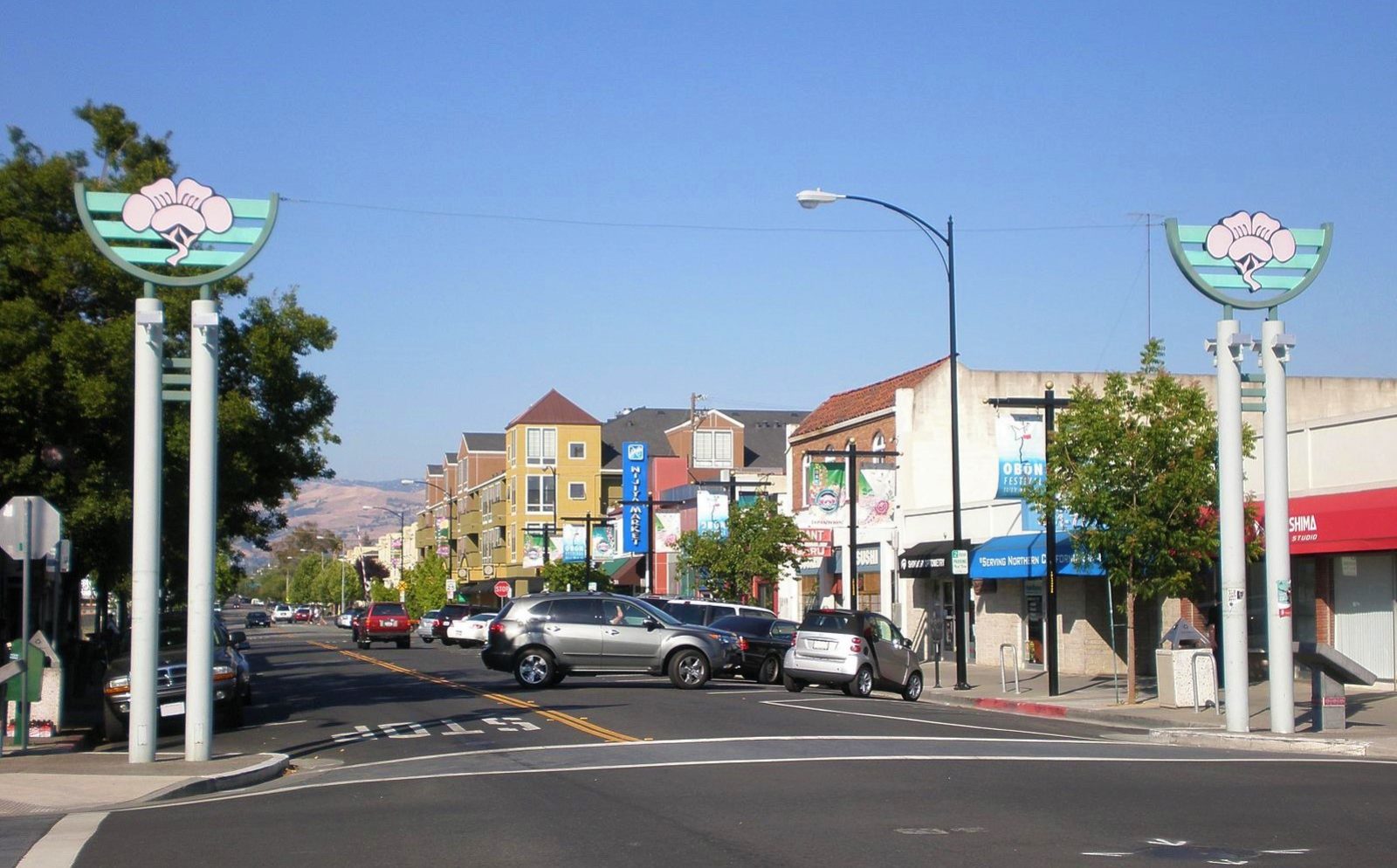 The intersection of Jackson and North Fifth streets in San Jose Japantown