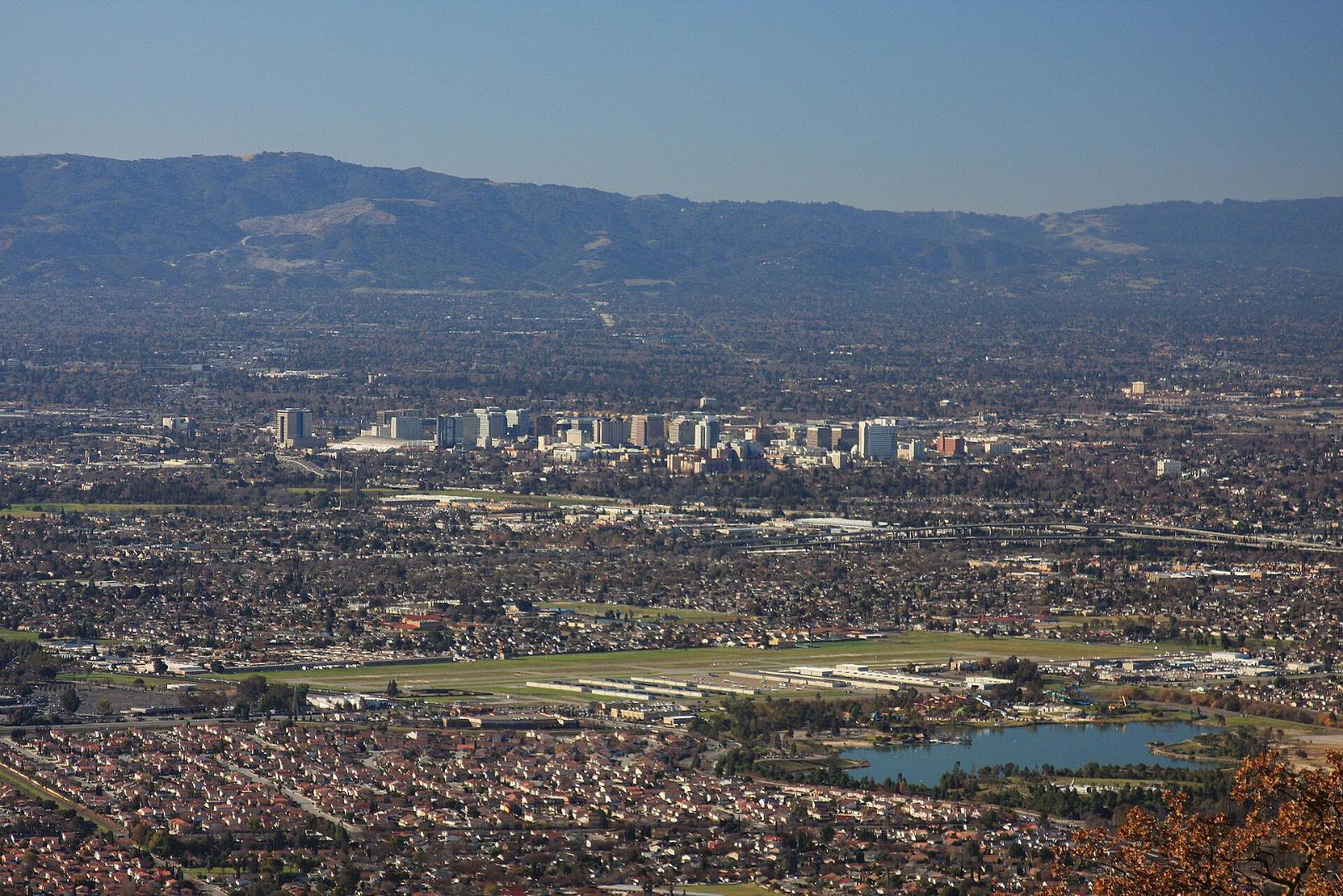 San Jose and the Santa Clara Valley seen from the hills