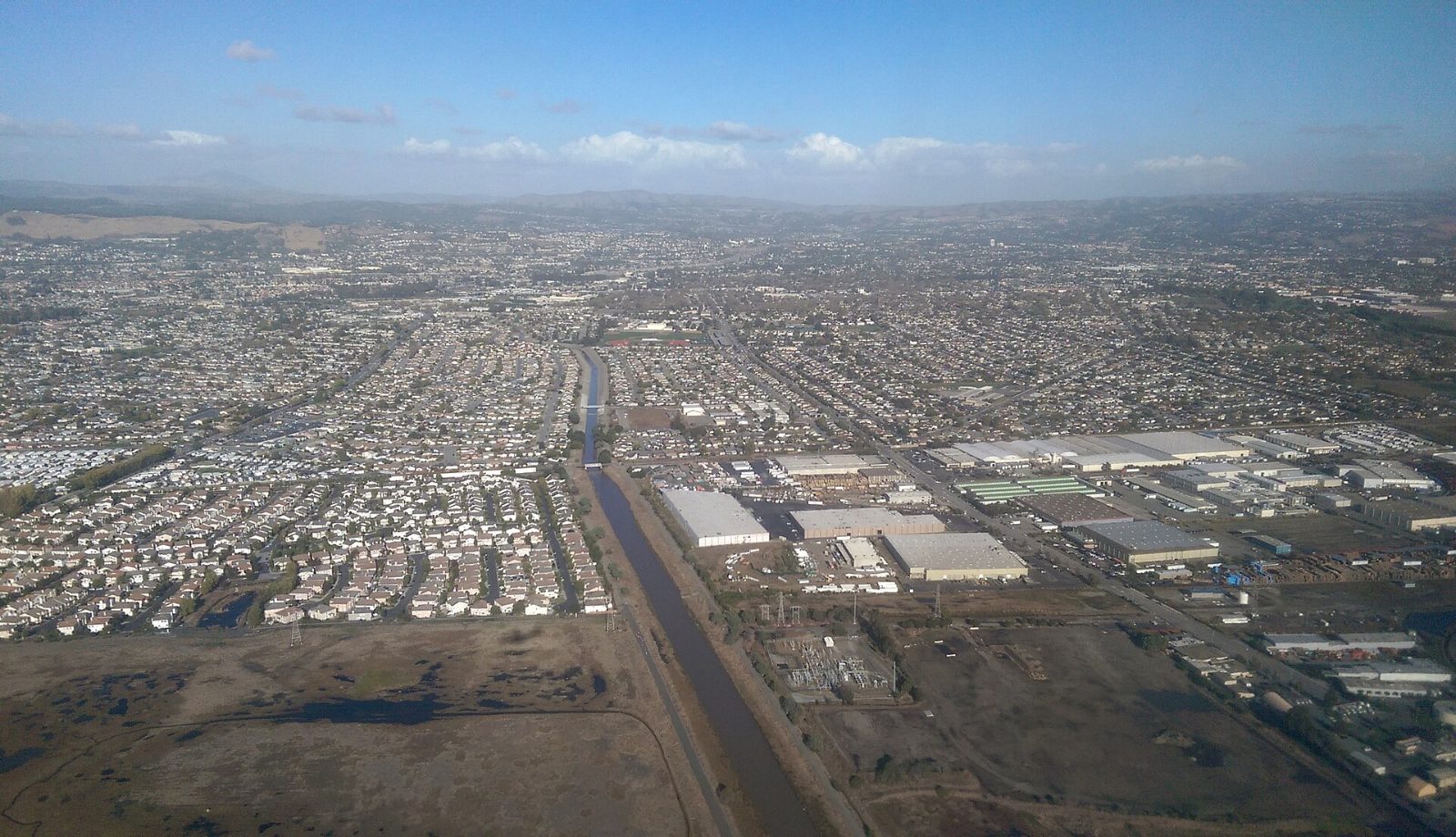 Aerial view of the street grid of San Lorenzo Village