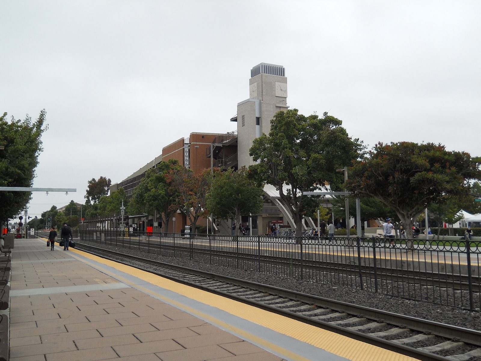 The Sunnyvale Caltrain station with its tower