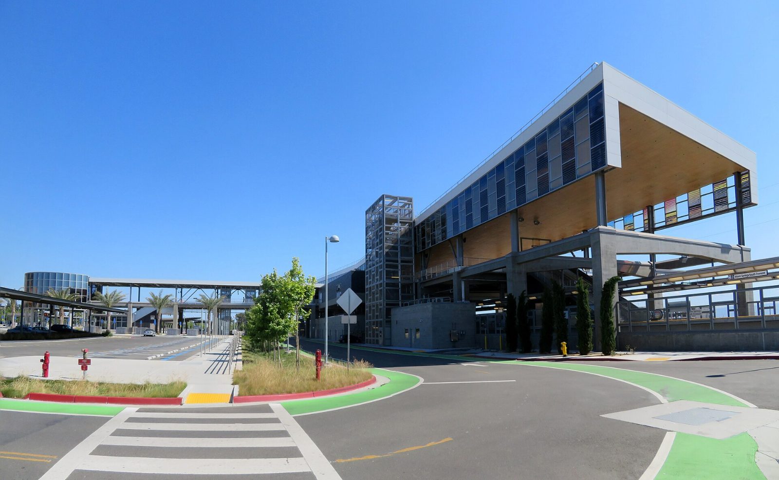 The Warm Springs/South Fremont BART station seen from its parking lot
