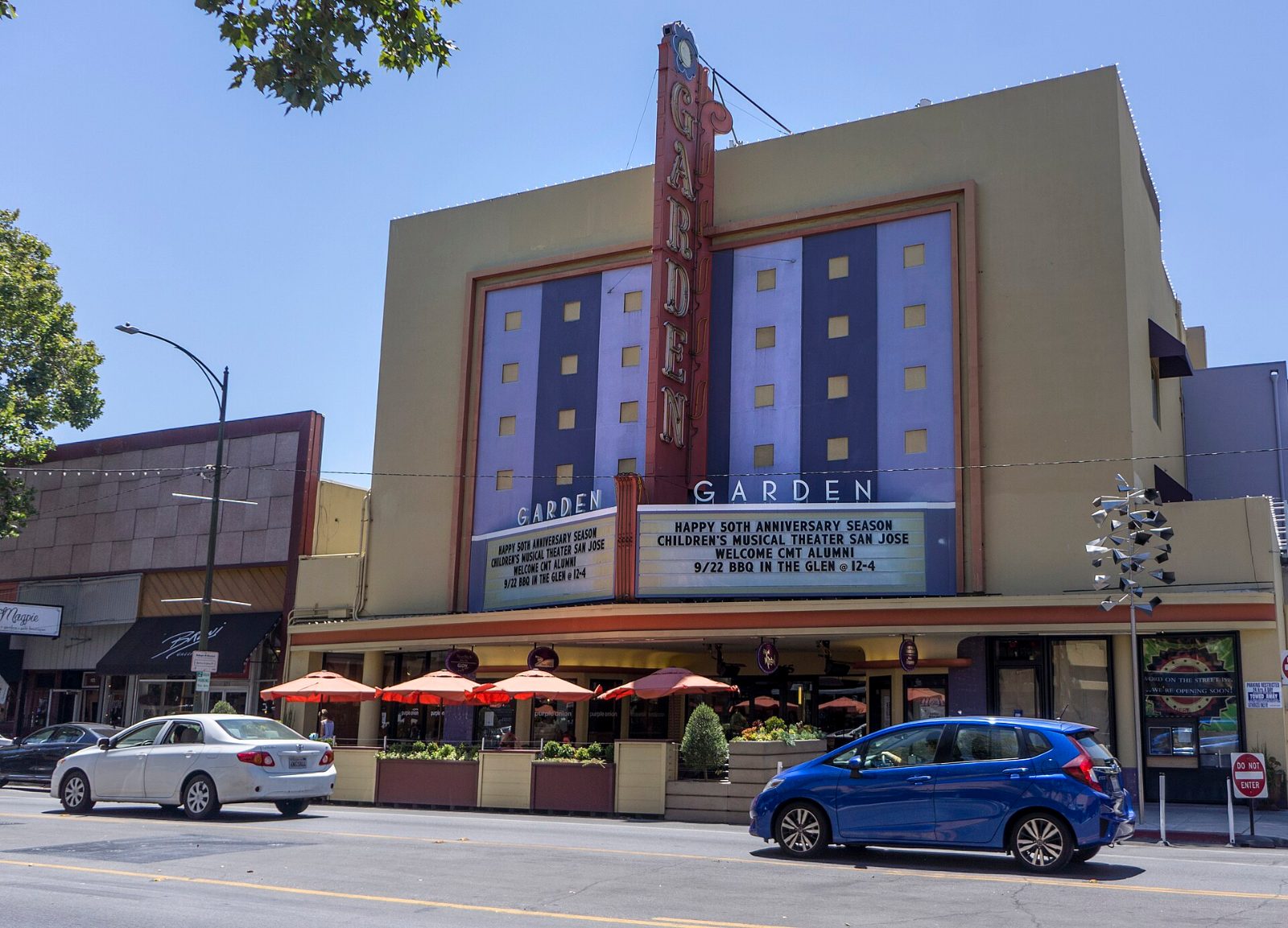 The Garden Theatre marquee on Lincoln Avenue in Willow Glen