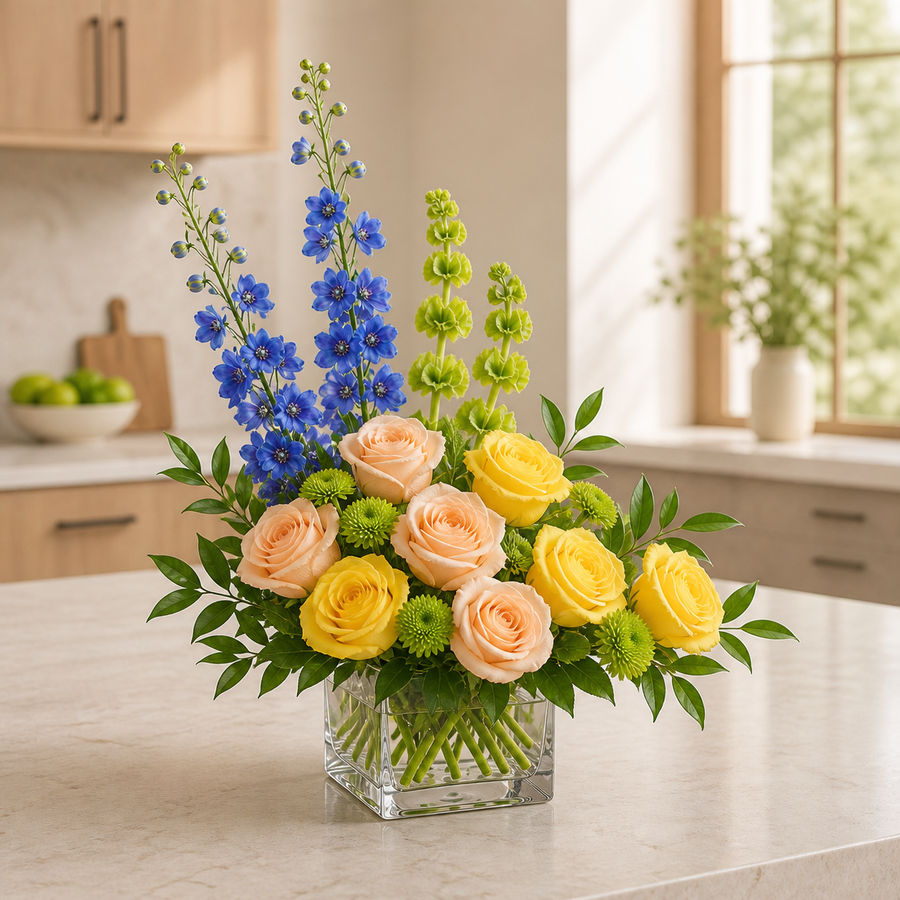 Cobalt Sunrise Garden — Premium
