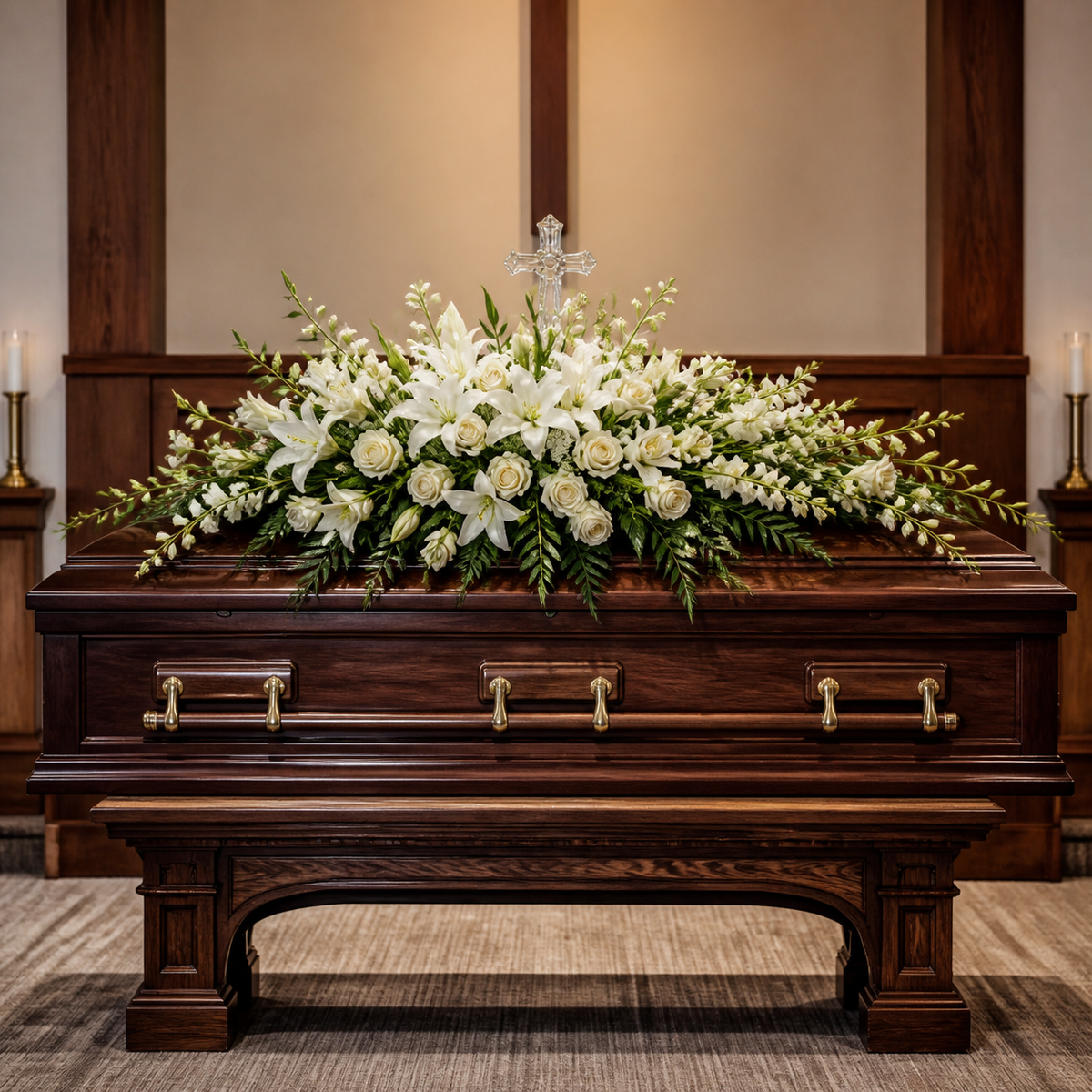 Ivory Faith Casket Adornment — Standard selection — BF-0052
