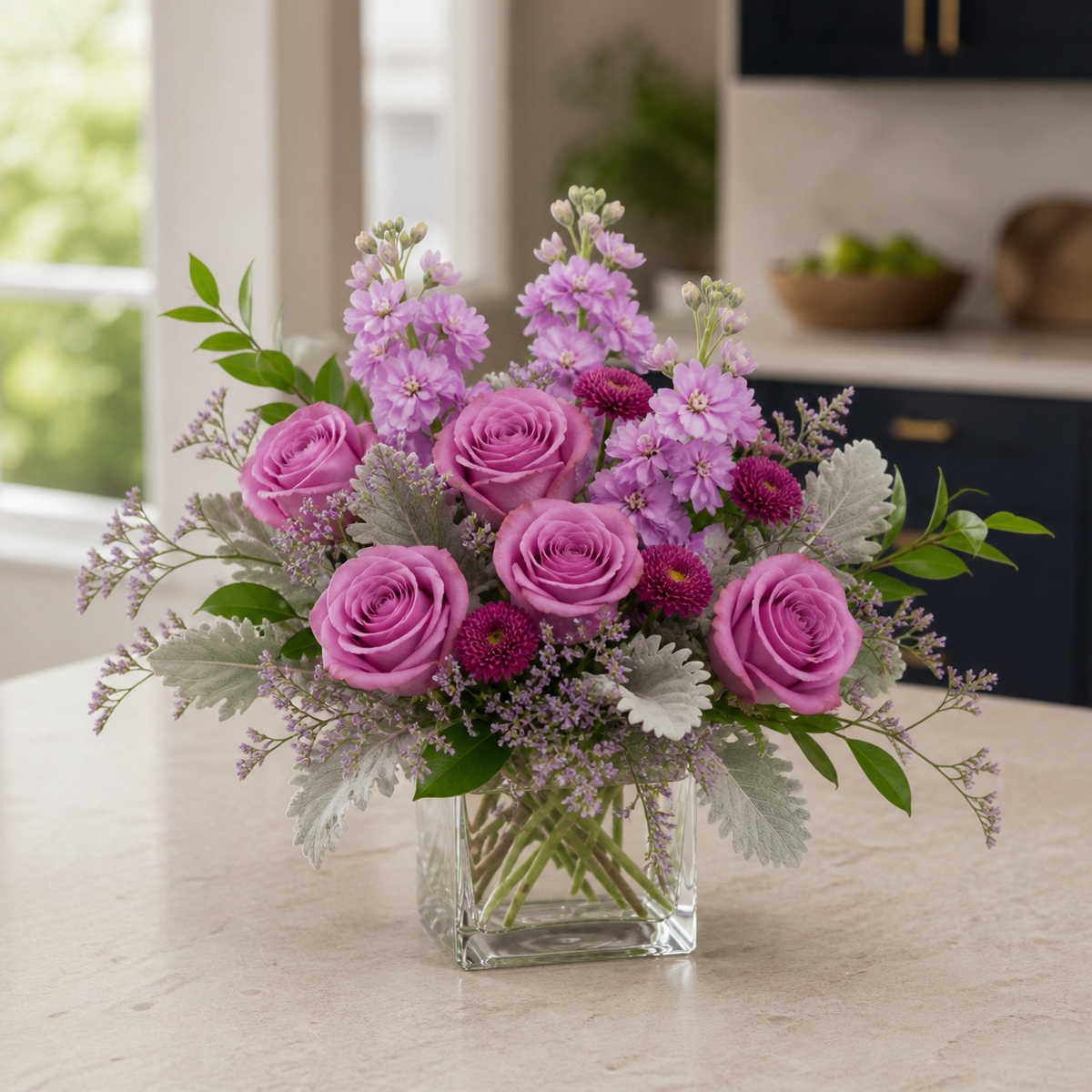 Mauve Silver Garden
