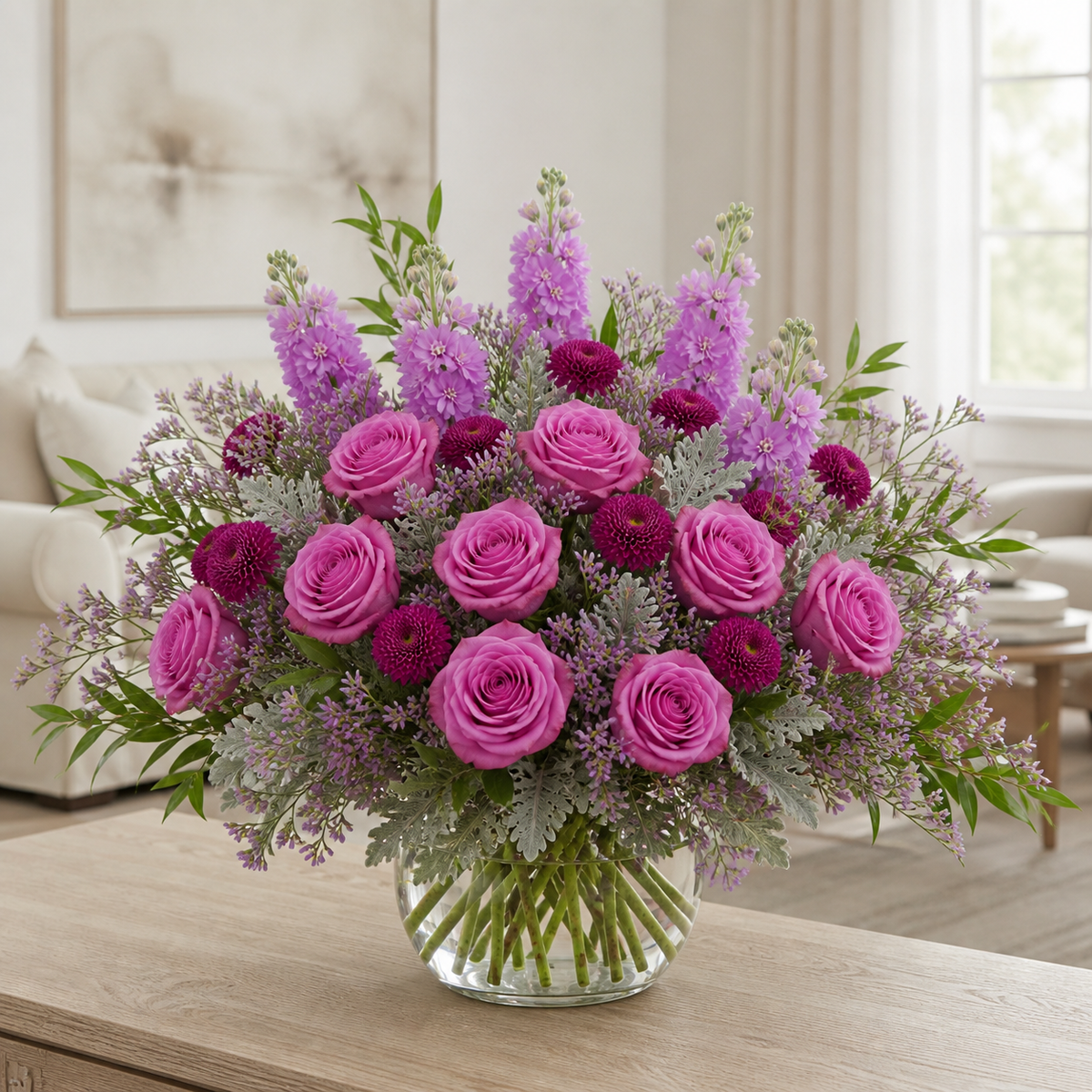 Mauve Silver Garden