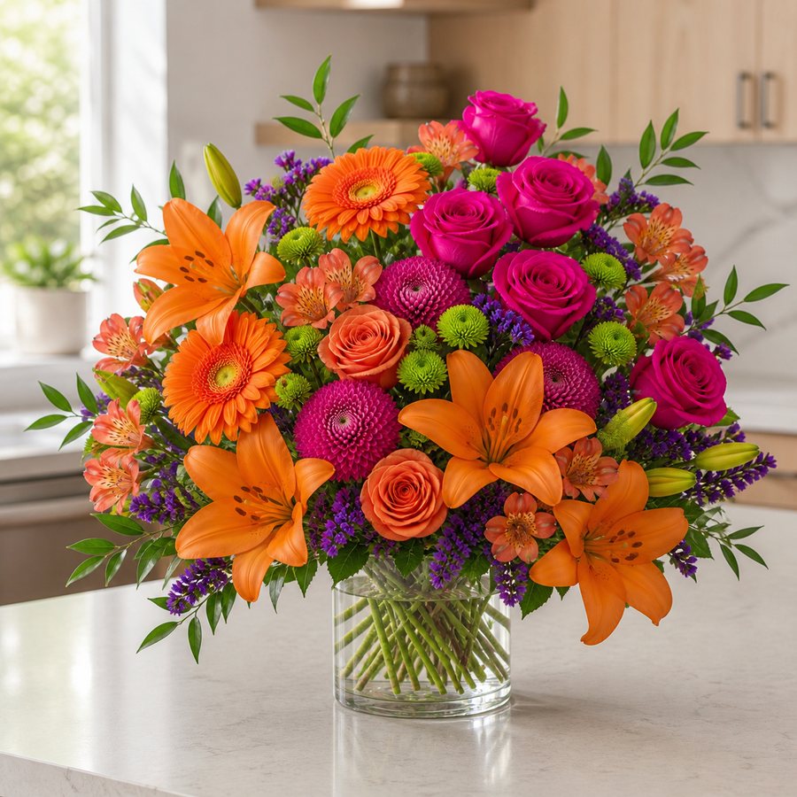 Tangerine Fuchsia Lilyburst — Premium