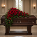 Crimson Rose Casket Embrace — Standard selection — BF-0109